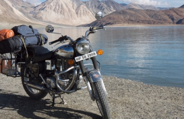 Himalaya on a royal enfield motorcycle